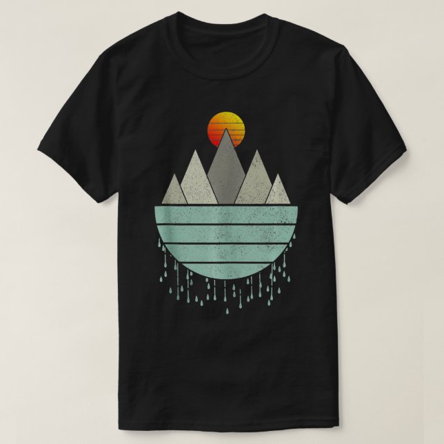 Camiseta Montañas de la época haciendo senderismo Camping R (Diseño del anverso)