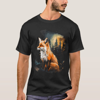 Camiseta Montañas de la naturaleza de la selva Fox Lover Ca