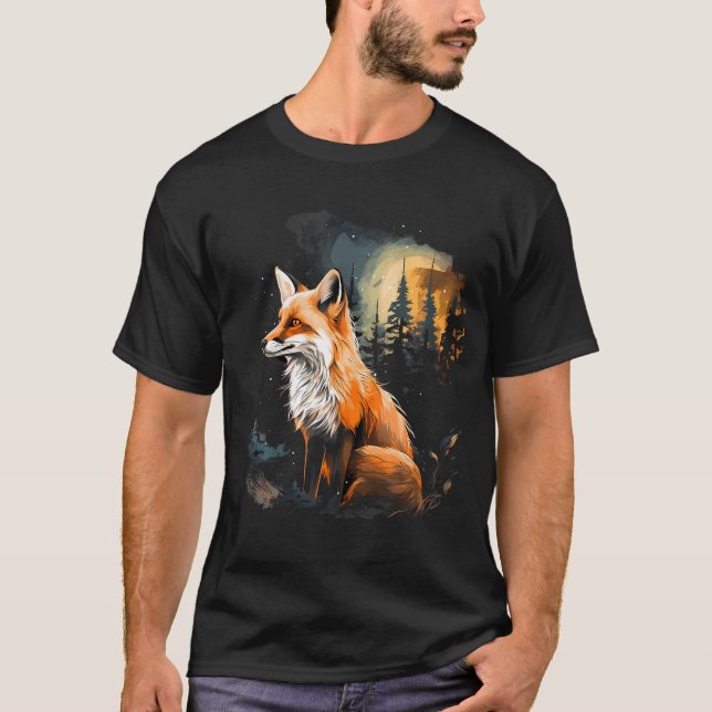 Camiseta Montañas de la naturaleza de la selva Fox Lover Ca (Anverso)