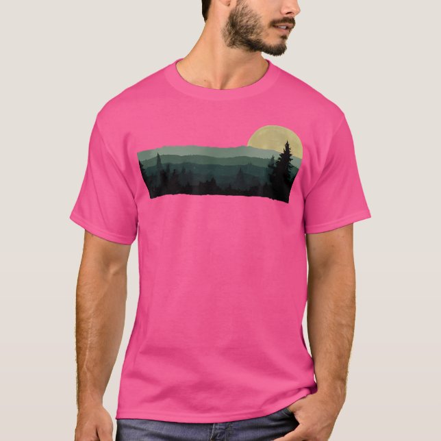 Camiseta Montañas de la Naturaleza de los Árboles Aventura  (Anverso)