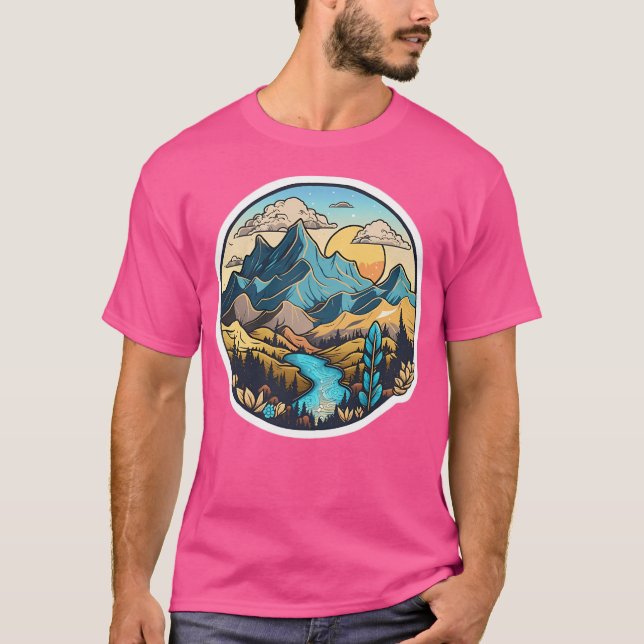 Camiseta Montañas de la naturaleza hermosas activas (Anverso)