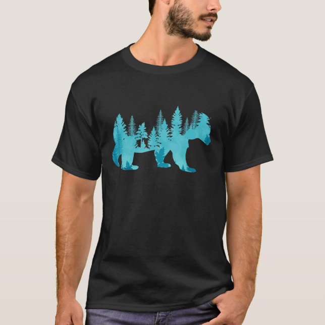 Camiseta Montañas de los bosques Árboles Vida silvestre Cue (Anverso)