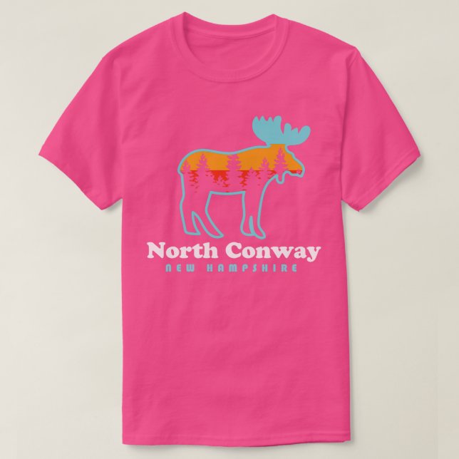 Camiseta Montañas de Moose de New Hampshire en Conway Norte (Diseño del anverso)