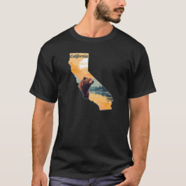 Camiseta Montañas de Oso de Contorno de California
