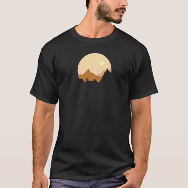 Camiseta Montañas de Perro Senderismo Pastor Alemán (Anverso)