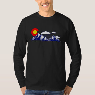 Camiseta Montañas de recuerdo de la bandera del mapa de Den