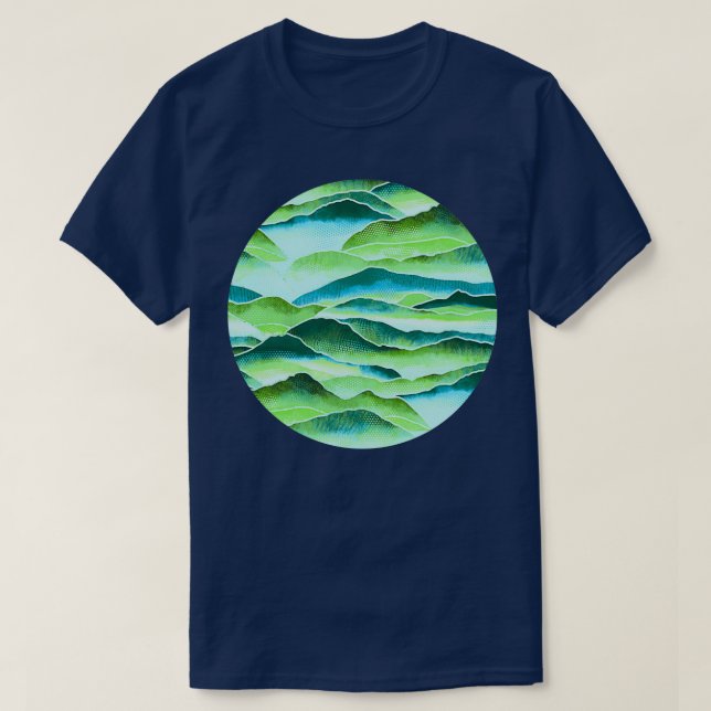 Camiseta Montañas de selva tropical radiante (Diseño del anverso)