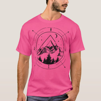 Camiseta Montañas de senderismo Naturaleza Camping Compass