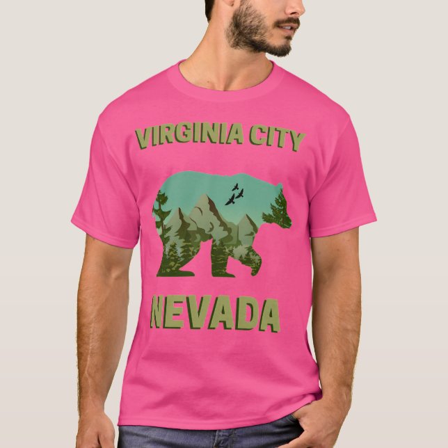 Camiseta Montañas de Virginia City Nevada - Paisaje de oso  (Anverso)
