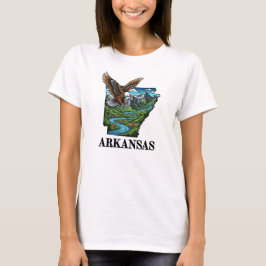 Camiseta Montañas del águila calva estilo tatuaje del estad