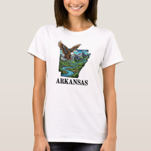 Camiseta Montañas del águila calva estilo tatuaje del estad