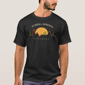 Camiseta Montañas Del Atardecer Mínimo Pino Eureka Springs