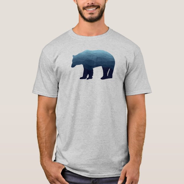 Camiseta Montañas del bosque azul del oso (Anverso)