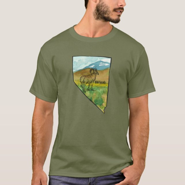 Camiseta Montañas del desierto de fauna silvestre Nevada Bi (Anverso)