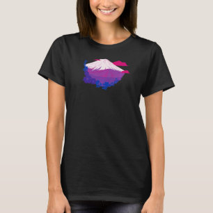 Camiseta Montañas del Orgullo Bisexual Flores LGBTQ Bi LGBT