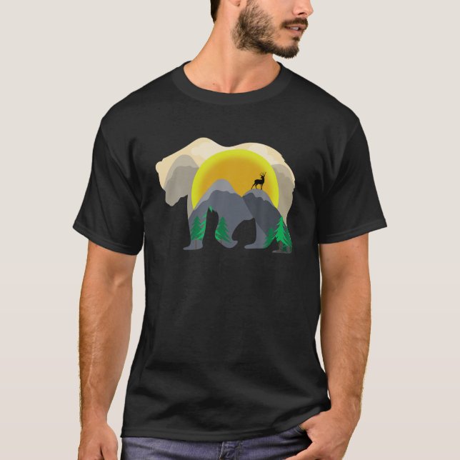 Camiseta Montañas del Oso Senderismo Montañero de Cerfs (Anverso)