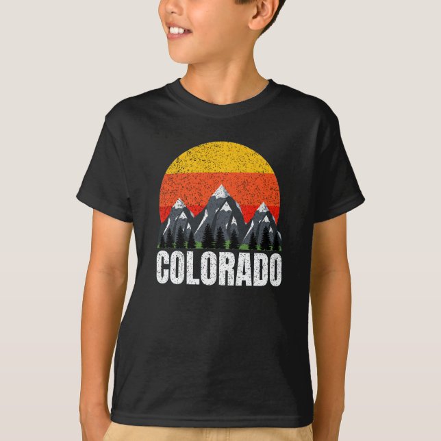 CAMISETA MONTAÑAS DEL RETRO COLORADO (Anverso)
