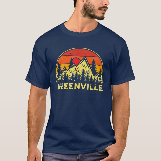 Camiseta Montañas del Retro Greenville South Carolina SC Hi (Anverso)