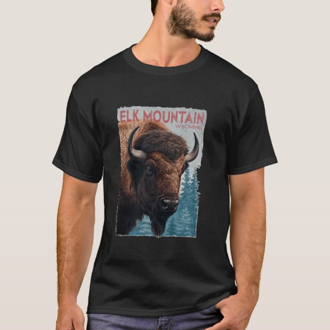 Camiseta Montañas Elk Montañas Wyoming Senderismo al aire l (Anverso)