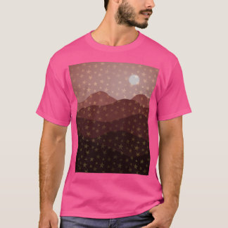 Camiseta Montañas Estriadas De Tierra Marrón Y Resumen De L