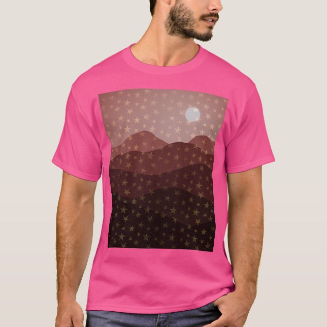 Camiseta Montañas Estriadas De Tierra Marrón Y Resumen De L (Anverso)