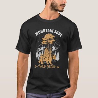 Camiseta Montañas forestales árboles Vida silvestre Oso ani