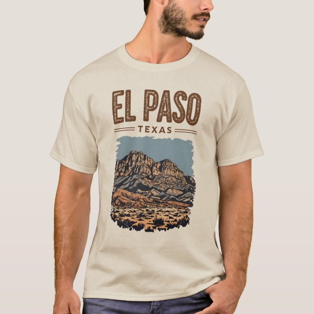 Camiseta Montañas Franklin Gráfico El Paso Texas (Anverso)