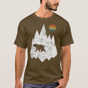 Camiseta Montañas geométricas y vintage de la naturaleza de