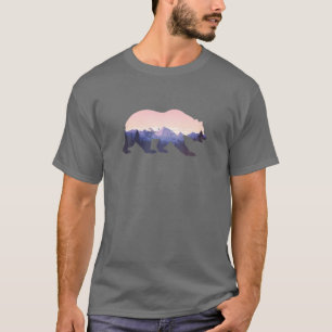 Camiseta Montañas Grizzly De Oso Diseño Animal Trayectoria 
