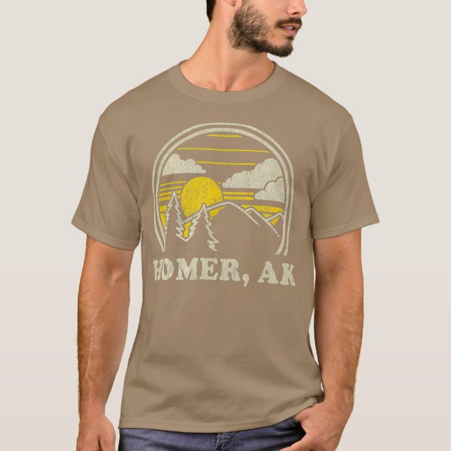 Camiseta Montañas Homer Alaska AK Vintage Senderismo (Anverso)