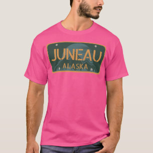 Camiseta Montañas Juneau Alaska Placas Retro Vintage