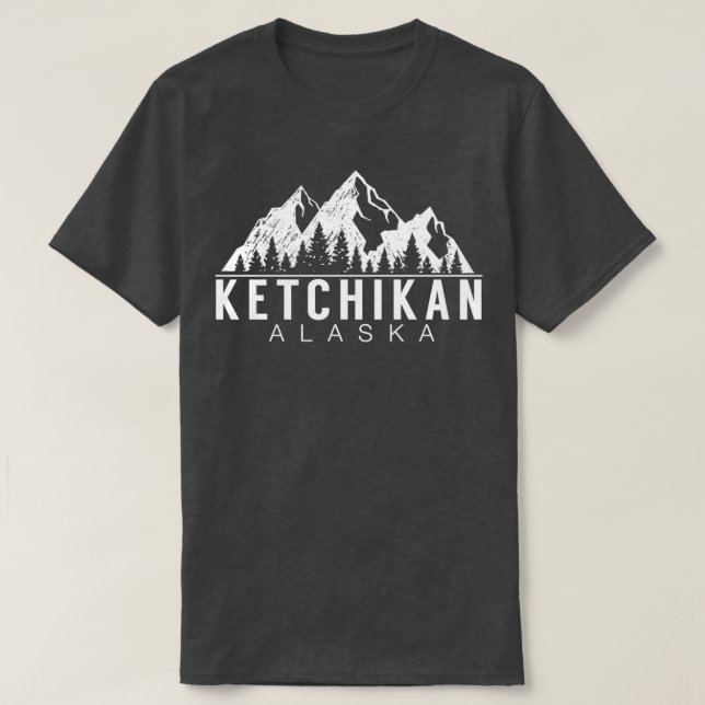Camiseta Montañas Ketchikan Alaska (Diseño del anverso)