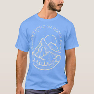 Camiseta Montañas Lineart del Parque Nacional Yellowstone