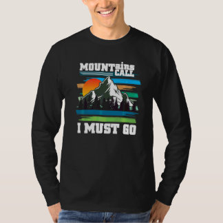 Camiseta Montañas Llaman a la Naturaleza Camping Senderismo