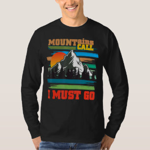 Camiseta Montañas Llaman a la Naturaleza Camping Senderismo
