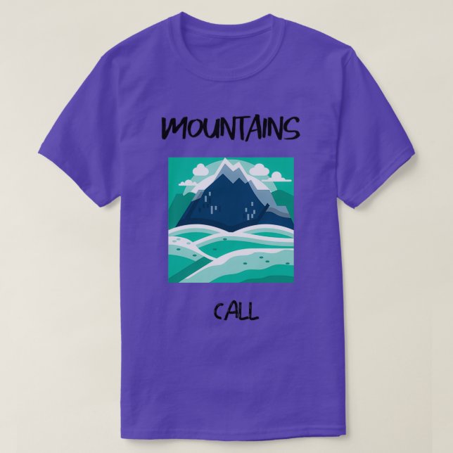 Camiseta Montañas llaman diseño verde (Diseño del anverso)
