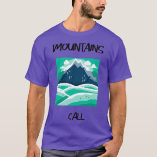Camiseta Montañas llaman diseño verde