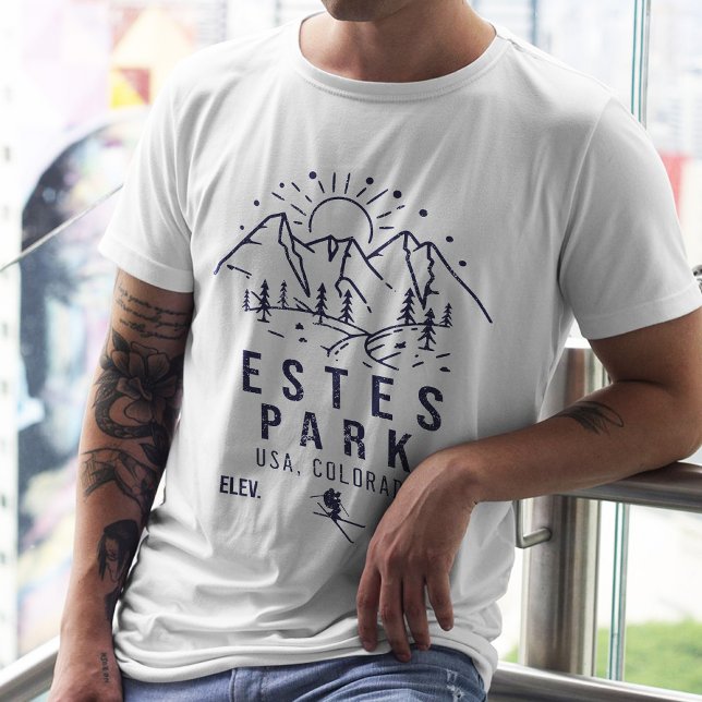 Camiseta Montañas Minimalistas de Estes Park Colorado (Subido por el creador)