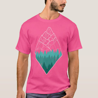 Camiseta Montañas Mínimas Geometría Senderismo al aire libr