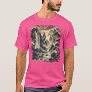 Camiseta Montañas Misty. Paisaje Chino De Foggy Mounta