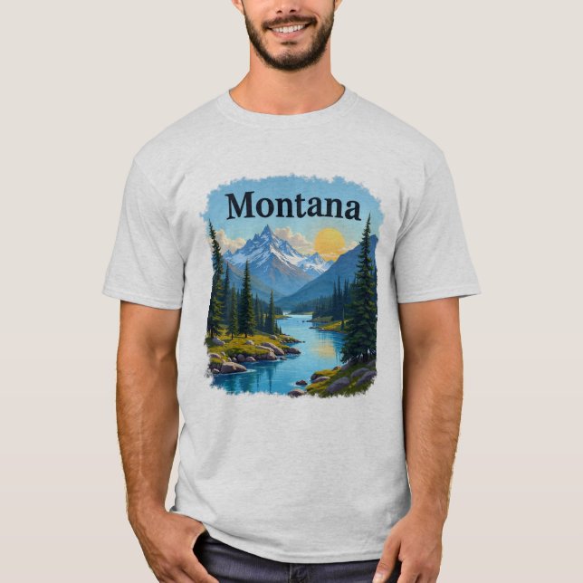Camiseta Montañas Montana Big Sky River Tee (Anverso)
