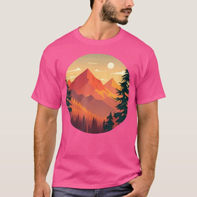 Camiseta Montañas Montañas De Silhouette Montañas De Montañ (Anverso)