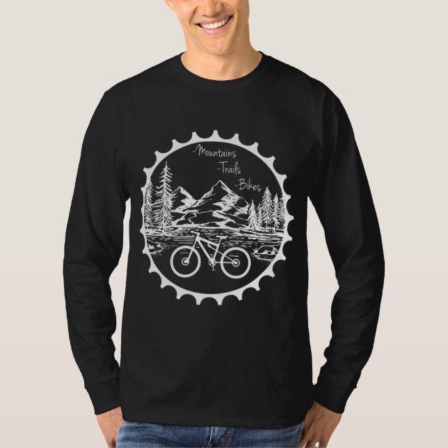 Camiseta Montañas Montañas MTB Trayectoria Bicicletas (Anverso)