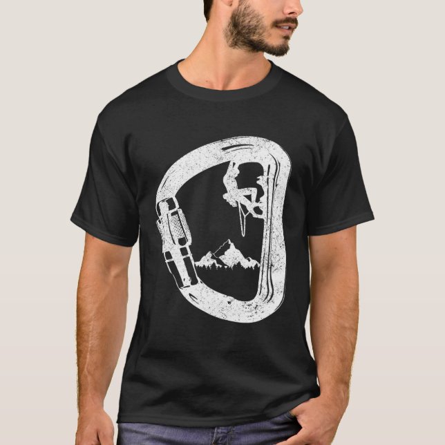 Camiseta Montañas montañosas de Rock Clim Carabiner (Anverso)