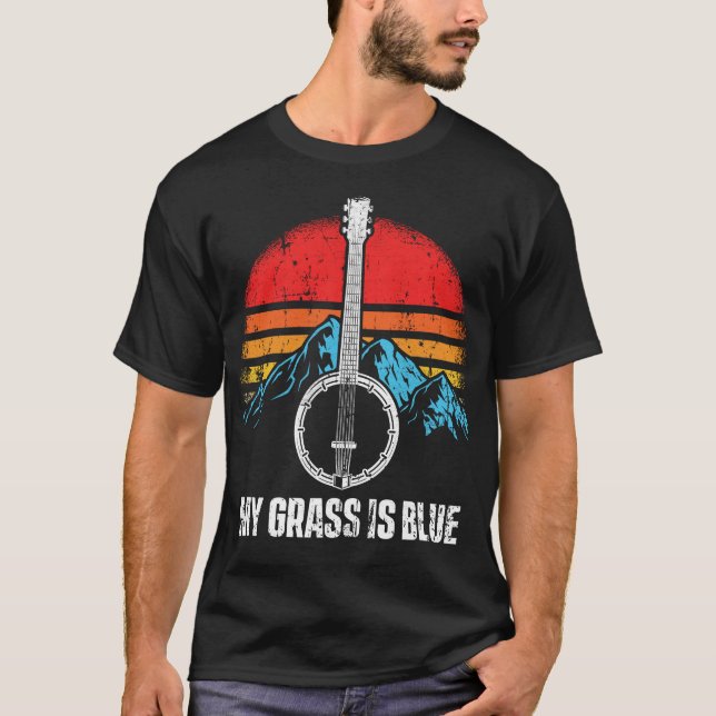 Camiseta Montañas musicales del músico de Bluegrass Banjo P (Anverso)