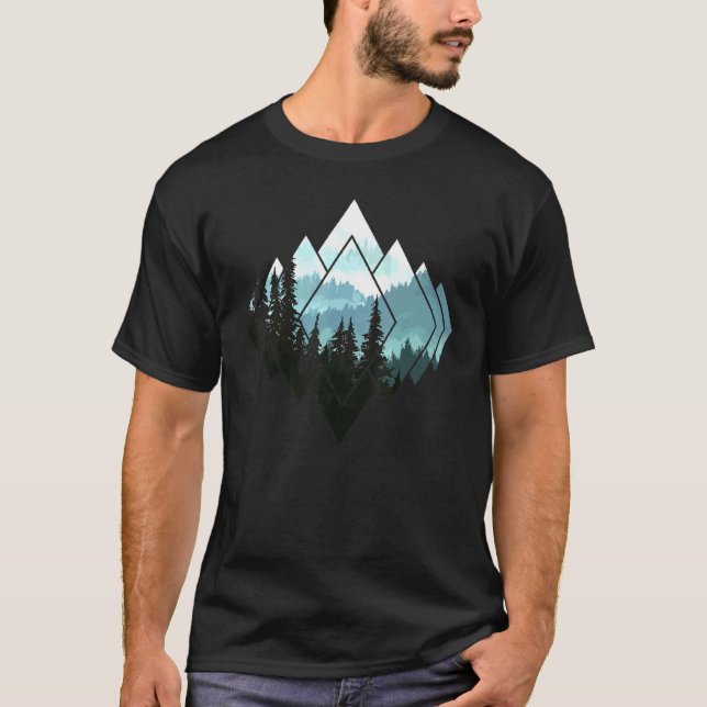 Camiseta Montañas Naturales Forestales Senderismo Camping O (Anverso)