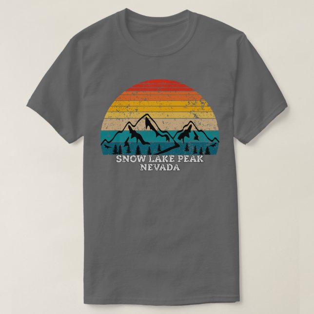 Camiseta Montañas Nevada con pico del lago de Nieve (Diseño del anverso)