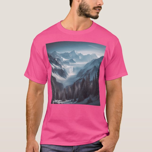Camiseta Montañas nevadas largas (Anverso)
