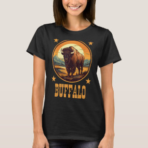 Camiseta Montañas occidentales de búfalo afortunadas Ranura