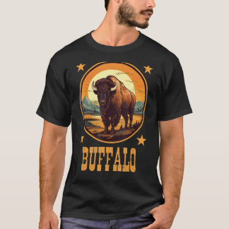 Camiseta Montañas occidentales de búfalo afortunadas Ranura